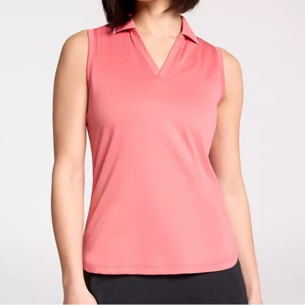 NWT Walter Hagen P11 Johnny Sleeveless Polo Pink Rouge